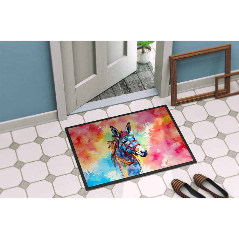 Tapis d'intérieur et extérieur antidérapant Thailen Donkey, L 18 po x L 27 po
