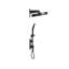 Système de douche combinée avec pomme de douche pluviale 12 po Olimpia avec douchette multifonction et valve de mélange à pression équilibrée-105318649