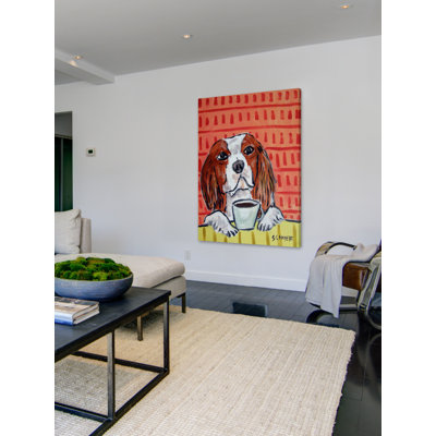 «King Charles Cavalier Coffee» par Jay Schmetz, reproduction sur toile