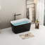 Baignoire autoportante de 49 po en acrylique, baignoire de trempage japonaise de forme carrée avec drain et trop-plein, baignoire haute noire brillante, drain de trop-plein carré,