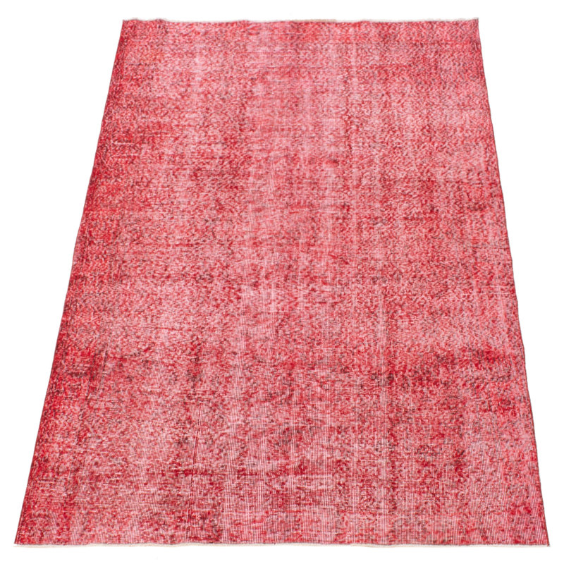 Tapis rouge foncé à transition de couleur 5 pi 3 po x 7 pi 6 po