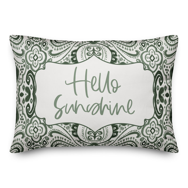  Housse de coussin rectangulaire d'extérieur Hello Sunshine, Vert