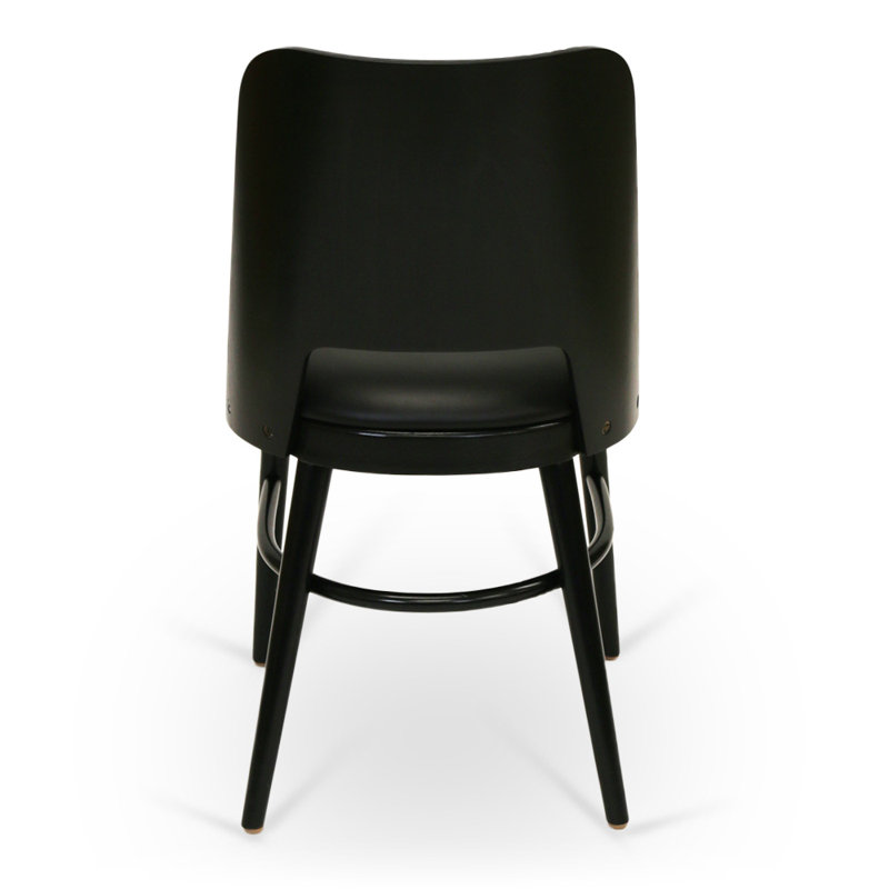 43 Wood Back Side Chair, Black, Black