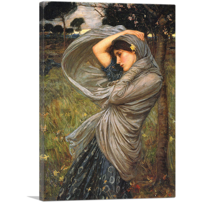 «Boreas 1903» par John William Waterhouse, reproduction d'art sur toile tendue, H 18 po x l 12 po x P 0,75 po