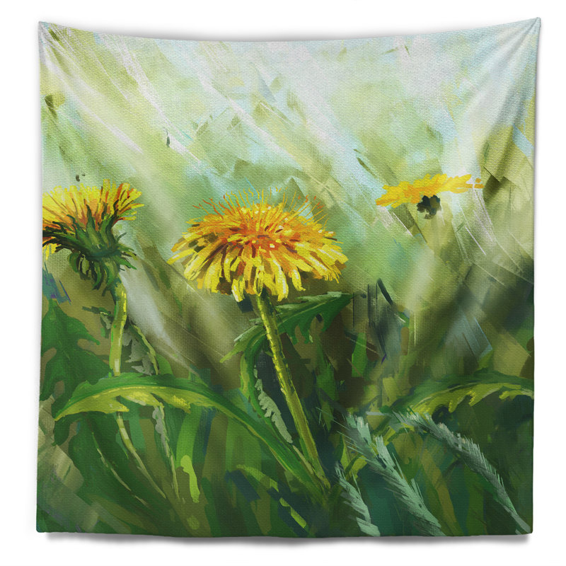 Tapisserie de fleurs de pissenlit Floral, H 50 po x l 60 po