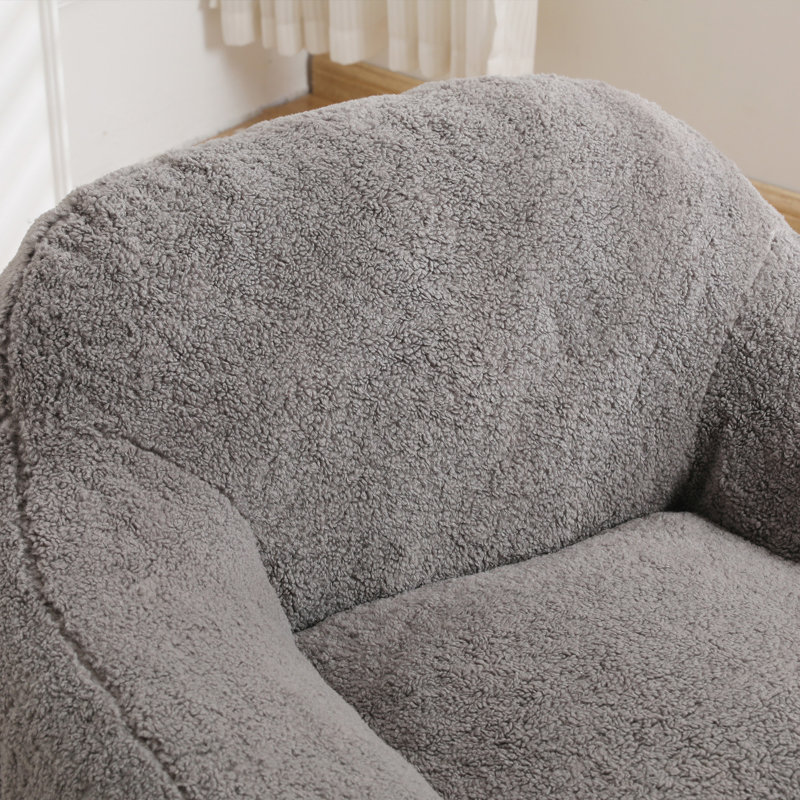 Fauteuil à billes, Peluche gris clair