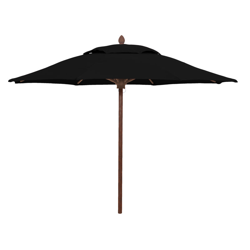 Parasol de marché 9 pi Prestige, Teck, Sunbrella® gris anthracite