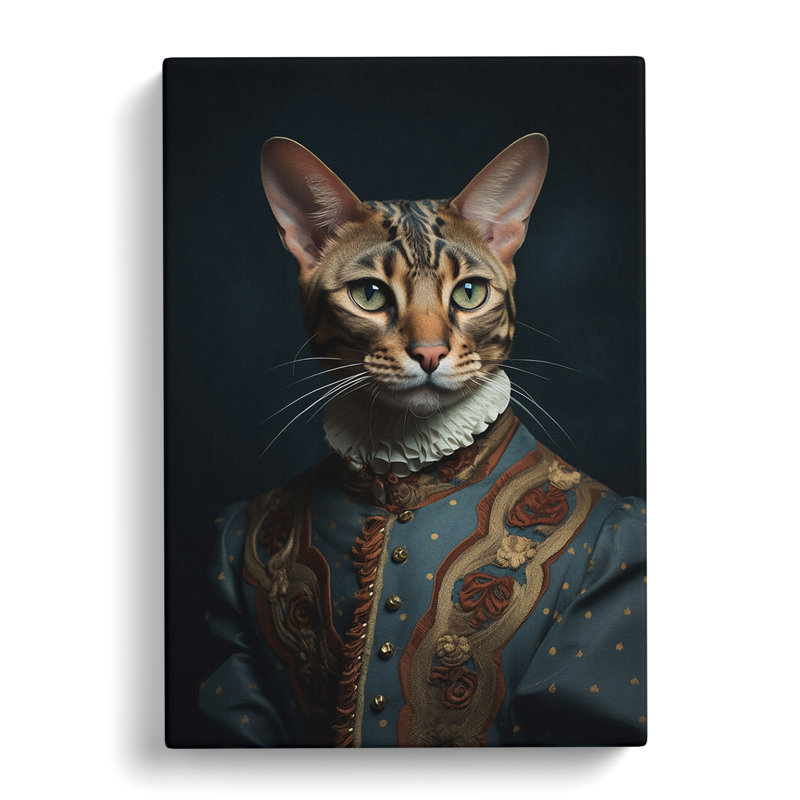 Bengal Cat Surrealism No.2 - Wrapped Canvas, 50cm H x 35cm W x 3cm D