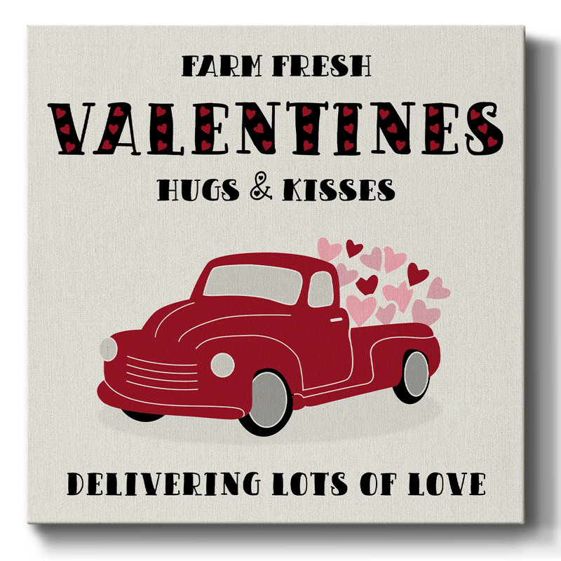 Farm Fresh Valentines-Toile tendue avec châssis, H 24 po x l 24 po