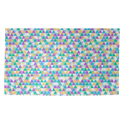 Tapis bleu triangle pastel Avicia