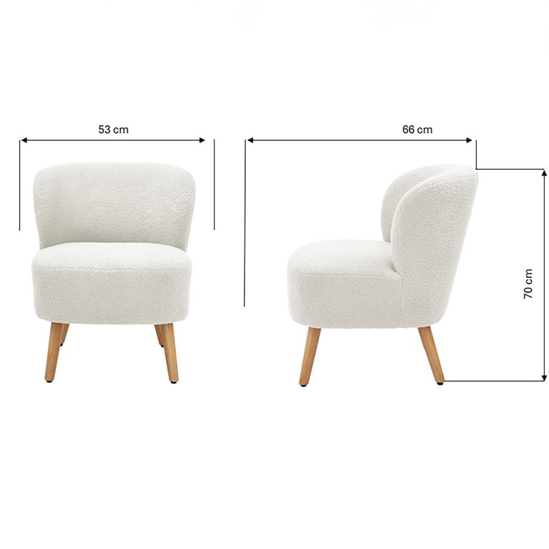 Upholstered Side Chair, Beige Teddy