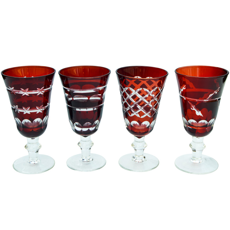 Ensemble de verres à pied en cristal 4 pièces