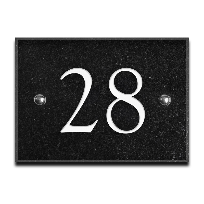 Brumby 10cm H Reflective Stone House Number, 28