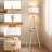 64In Wood Tetrapod Floor Lamp Dimmable With Shelves, Remote Control, Mid Century Standing Lamp For Bedroom