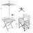 Sheila 4 - Person Bamboo Patio Dining Set with Square Table-1866985362