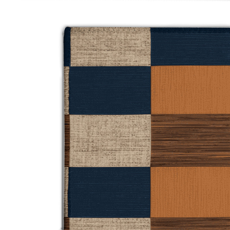 Tapis d'intérieur et d'extérieur à carreaux brun, Rectangle 4pi x 6 pi