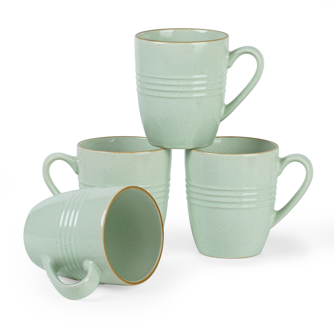 Birch Lane Kestwick 14oz Stoneware Coffee Mug Set (Set of 4) Birch Lane™ 