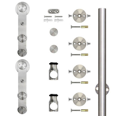 Ensemble de quincaillerie pour porte de grange standard à sangle collante (porte non incluse)