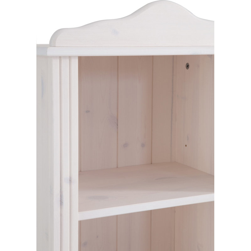 Mette 116cm H x 77cm W Solid Wood Standard Bookcase, White