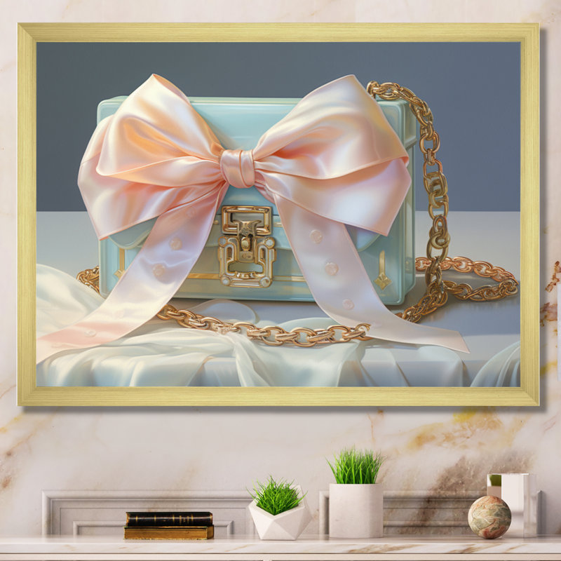 Sac de designer Elegance sur toile, H 12 po x l 20 po x P 1 po, Encadrement doré