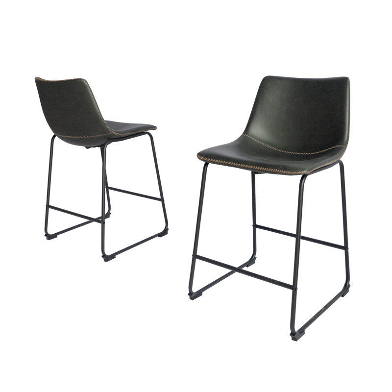 Tabouret de comptoir Dorielle, Blanc, Tabouret de comptoir (siège d'une hauteur de 24 p