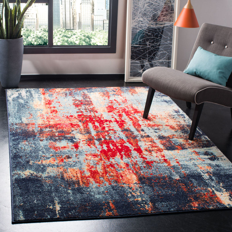 Amol Performance Abstract Rug, Rectangle 6' x 9'