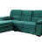 Velvet Fabric Reversible Sleeper Sectional Sofa Chaise-824778814