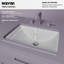 Lavabo de salle de bain rectangulaire encastré en porcelaine vitrifiée blanc Karran Valera