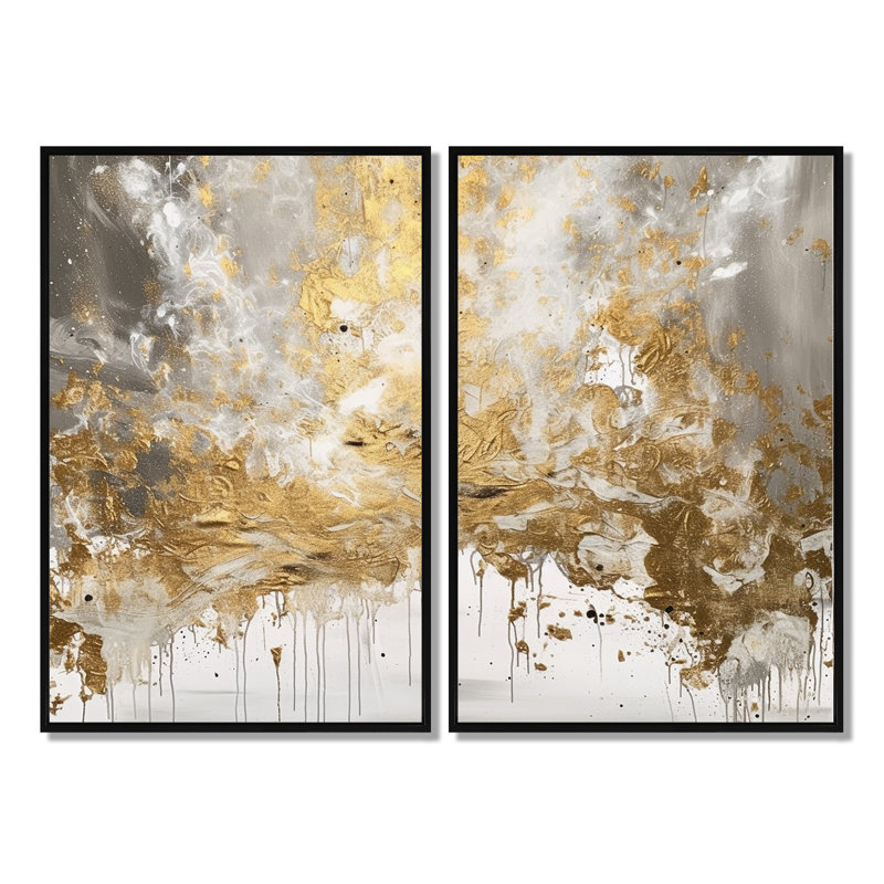 Farnham - art mural blanc, Black, 36" H x 48" W, Impression encadrée flottante