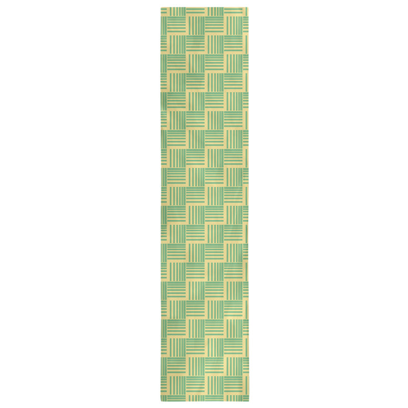 Fractured Stripes Table Runner, 16" x 90", Light Yellow/Green