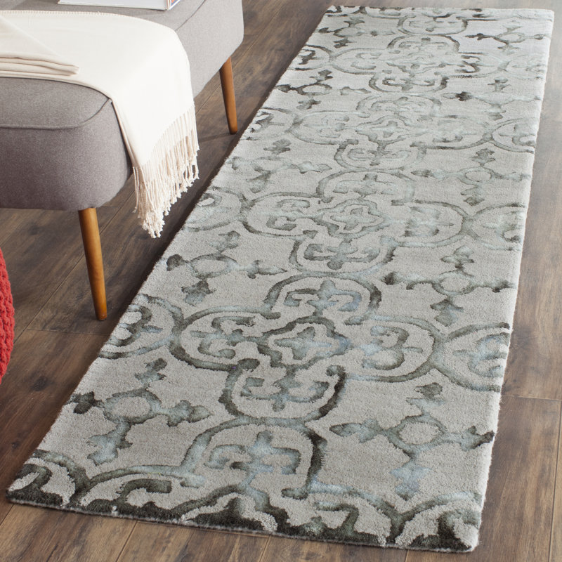 Budde Hand Tufted Wool Geometric Rug, Runner 2'3" x 6'
