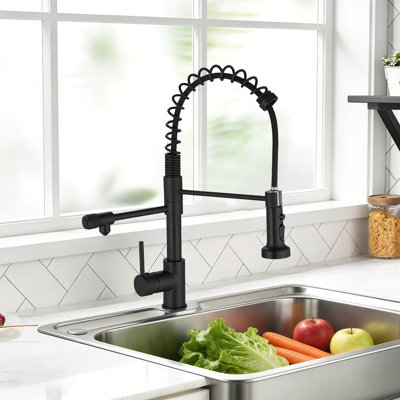 Robinets de cuisine avec douchette rétractable, robinet d'évier de cuisine avec douchette à double fonction