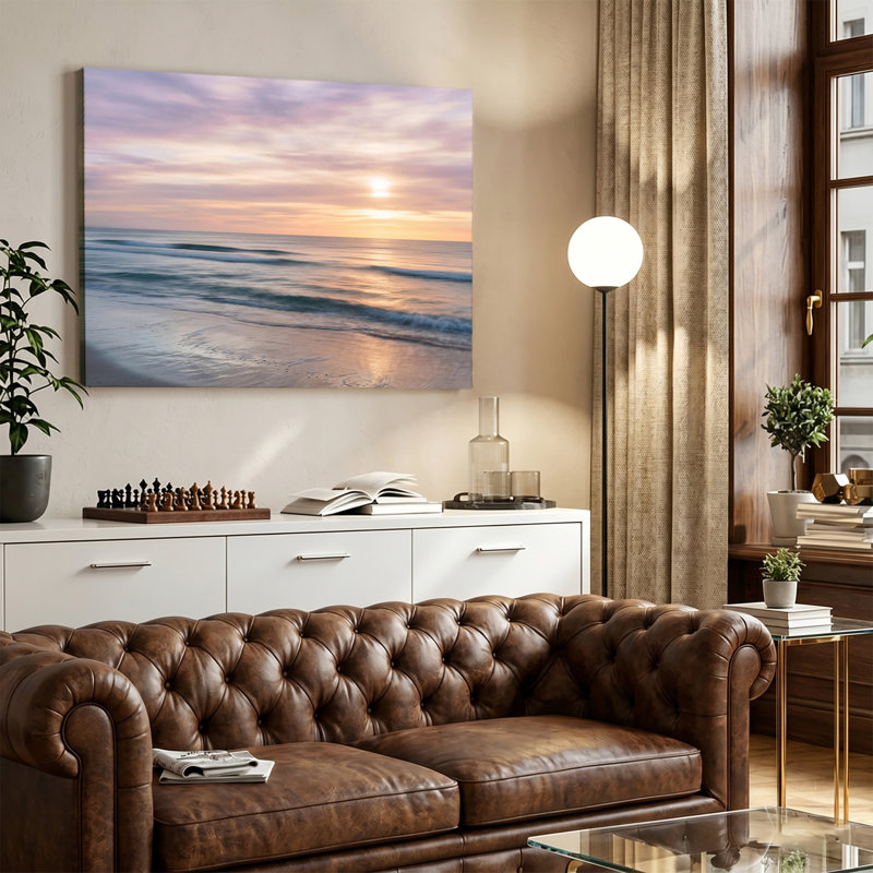 "Soft Pastel Beach Sunset Seascape Gallery", art mural sur toile tendue, 20x30in