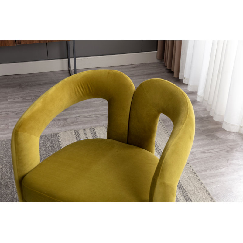 Ensemble de 2 fauteuils d'appoint / chaises de salle à manger en velours, Vert