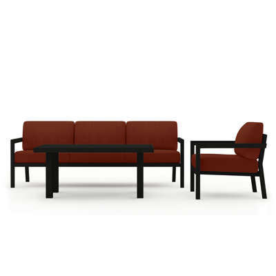 Vivant 3 Piece Sofa Seating Group with Sunbrella Cushions -  Joss & Main, 540B8C5951E3440E9A1D37D01D2FA6AC