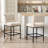 Jenie Modern Upholstered 26.4'' Linen Counter Stool with Metal Frame-487711835
