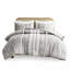Édredon double / grand imprimé en coton - blanc / bleu marine avec 2 taies décoratives en chenille-128135053-128135051