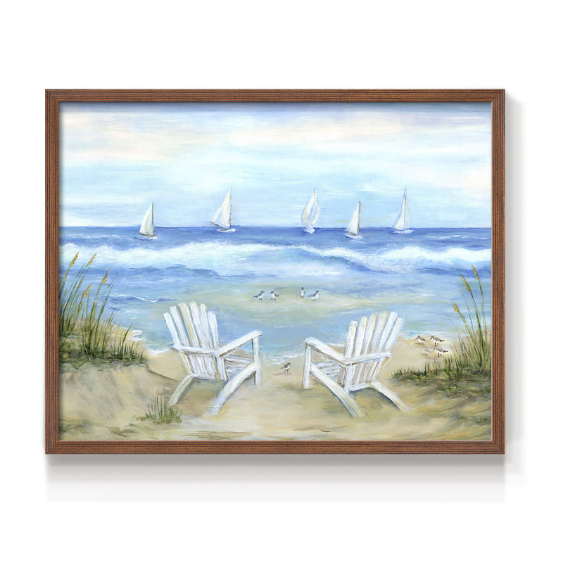 Seaside Escape -Framed Print - Restickable, Walnut, 22" H x 28" W