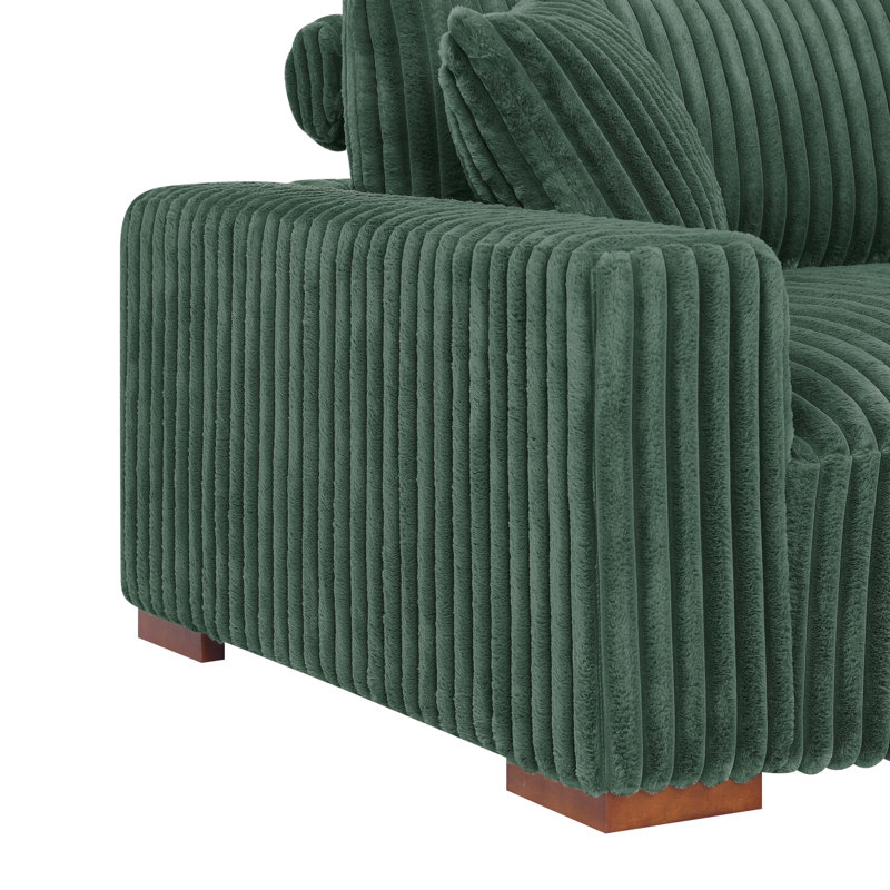 Canapé à accoudoirs carrés 89 po Valedge, Vert foncé