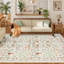 Tapis floral lavable à la machine avec envers en caoutchouc durable pour le salon-130108708-130108709