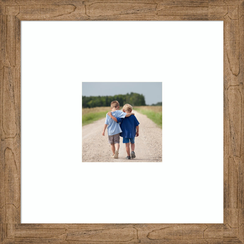Cadre photo hibou brun en bois étroit, 20 x 20 emmêlés à 8 x 8