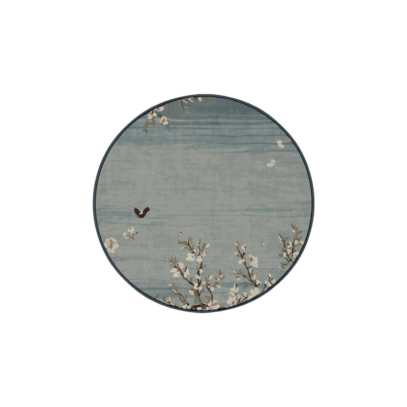 Machine Washable Gray Area Rug, Square 5'
