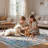 Non-Slip Machine Washable Red/Teal/Gray Oriental Area Rug-645420750