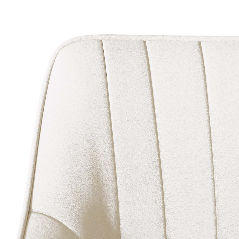 Ensemble de 4 chaises de salle à manger, chaise de salle à manger de cuisine moderne médiévale, chaises décoratives en polyuréthane avec pieds en métal noir, convenant à la maison et à la cuisine (blanc)