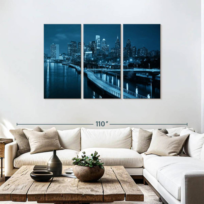 Sireci Urban Philadelphia Skyline, 48" H x 74" W