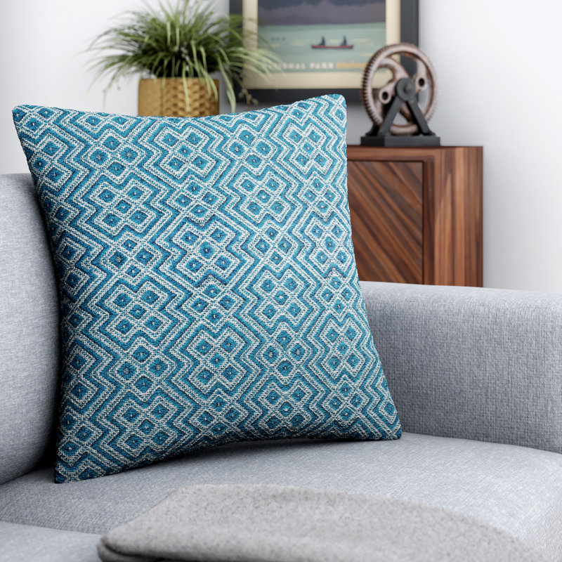 Coussin décoratif intérieur/extérieur géométrique Crisfield, Noir