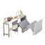 Lit simple gris avec bureau ajustable multi-directions et coussin pliable, convient aux espaces invités dans les petits appartements, facile à assembler et repositionnable, espaces de vie élégants, limite de poids de 500 lb