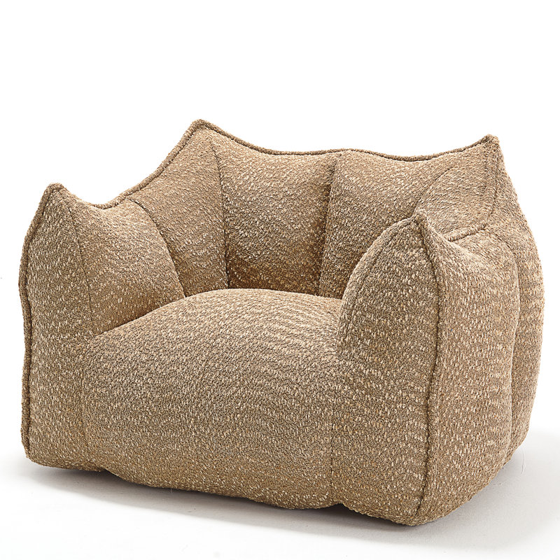 Thaloria Bean Bag Chair Lazy Sofas, Coffee Chenille, 30.7" H x 47.2" W x 36.2" D