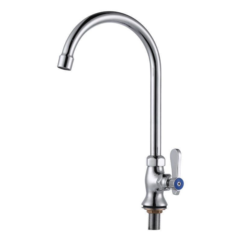 Single-Handle Deck Mount Kitchen Faucet With 6.5 In. Gooseneck Swivel Spout And Supply Lines