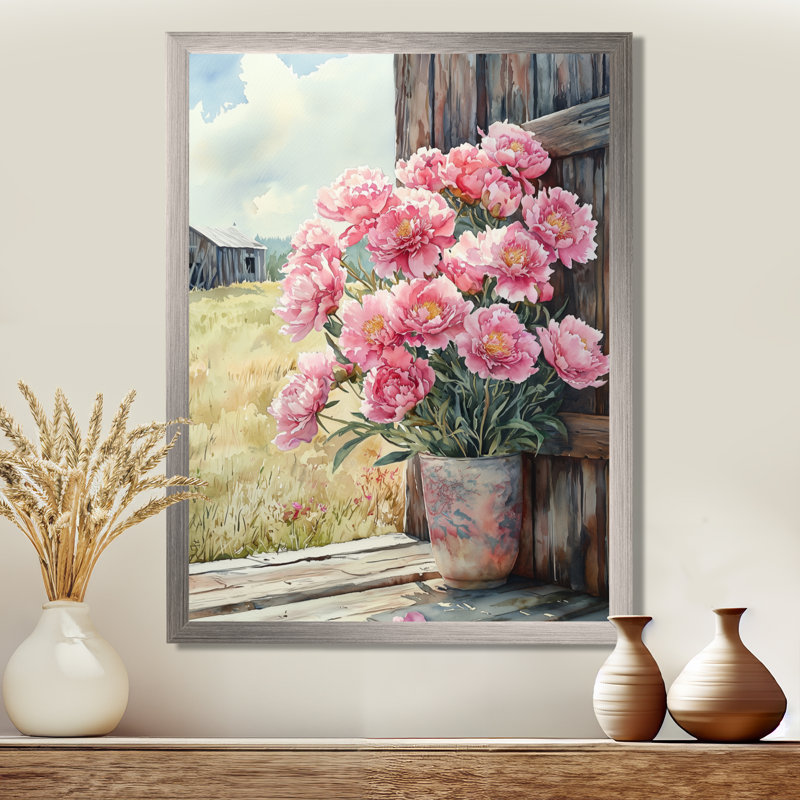 Barcroft - salon d'art mural floral, Argent argent, H 44 po x l 34 po, Reproduction encadrée d'une seule photo